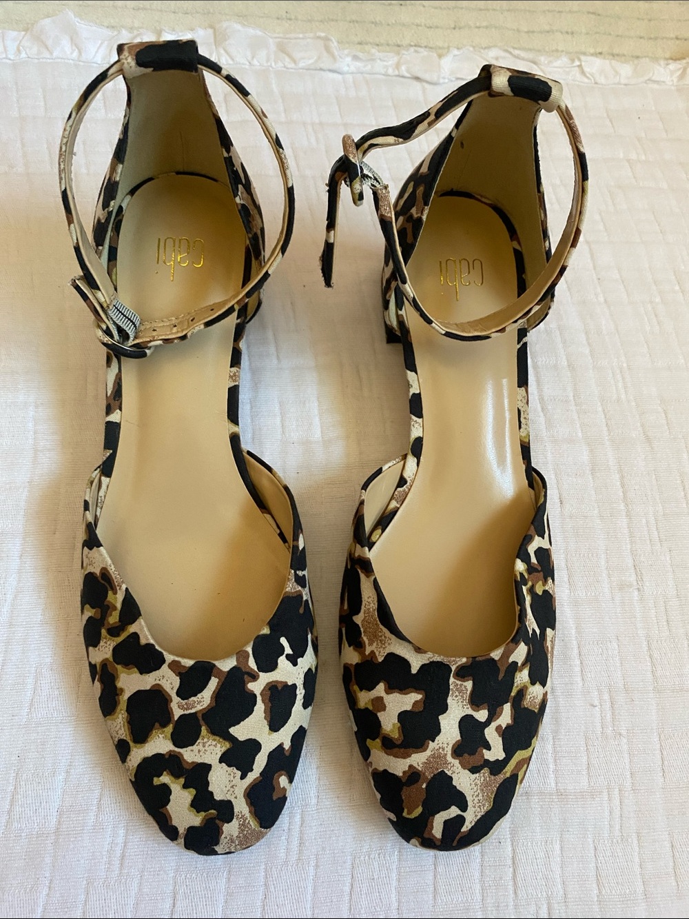 CAbi Leopard-Print Ankle-Strap Shoes in Black, Brown, Cream